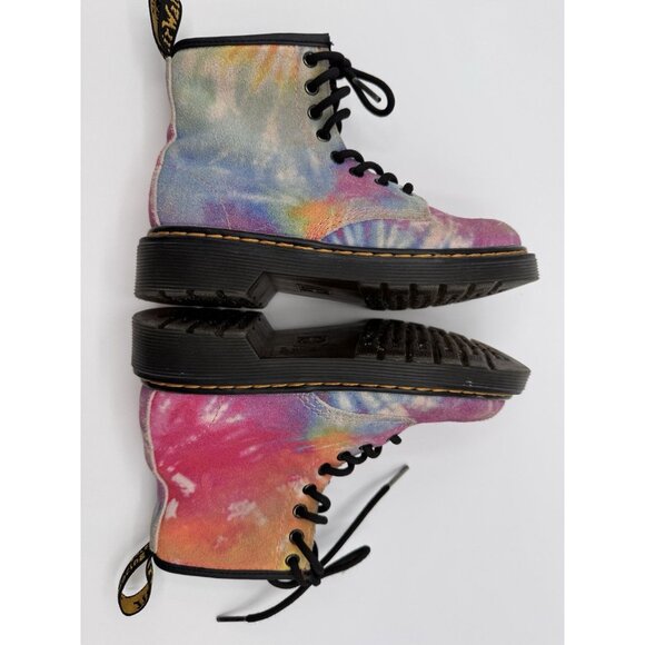 Dr Doc Martens Air Wair 1460J Tie Dye Toddler Girls Size 12 Multicolor Boots - Picture 8 of 10